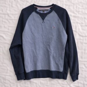Tommy Hilfiger Colorblock Crewneck Sweatshirt Blue Mens Medium Logo